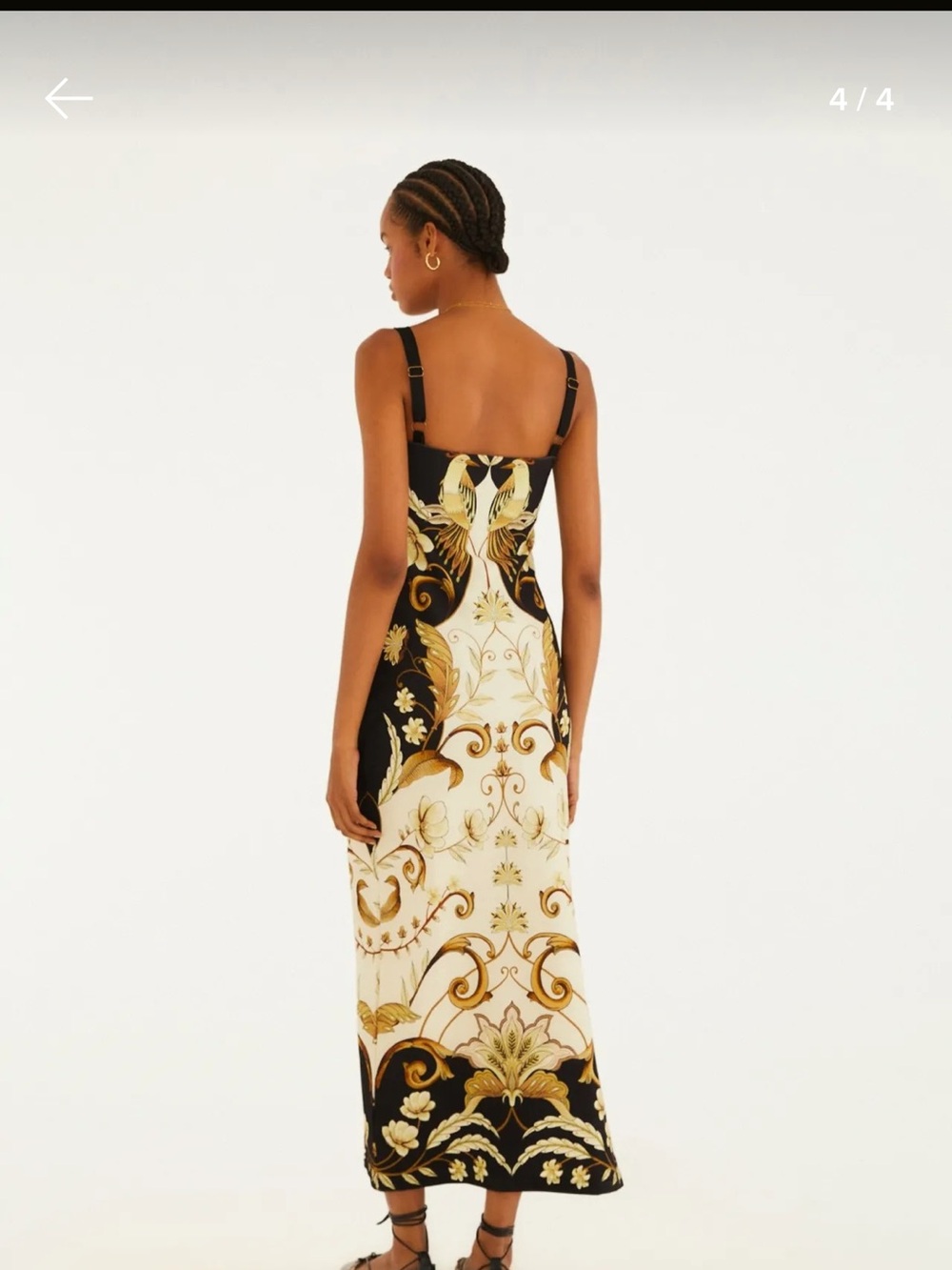 FARM Rio Black, Cream and Gold Baroque Midi Dress - Picture 4 of 4